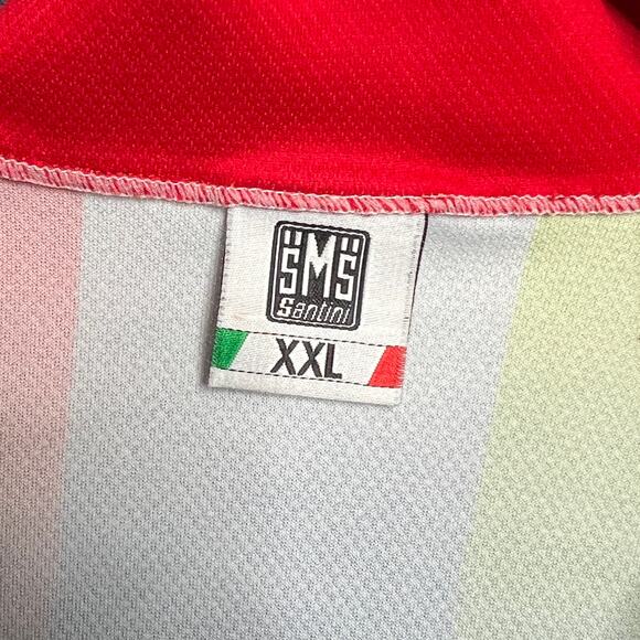 Santini SMS Cycling Jersey XXL Italian Rooster Full Zip Short Sleeve Bike Shirt - Picture 3 of 9